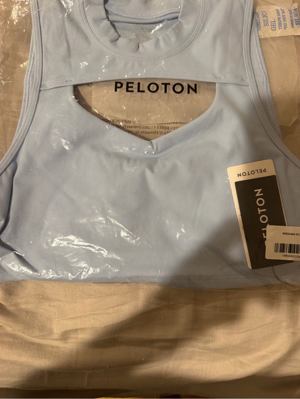 Peloton Light Blue Cutout Athletic Tank